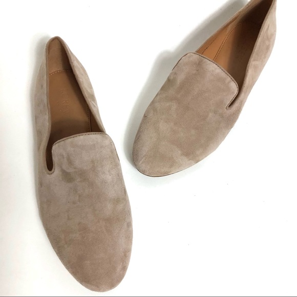 J.Crew Suede Smoking Loafers Beige Size 8.5